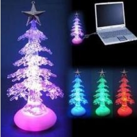 Wholesale 20pcs/lot  - USB optic Fiber Mini Christmas Tree,christmas gift,christmas craft,christmas decoration,christmas or  