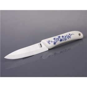 Free shipping-4" Ceramic Knife Blue and White Porcelain Handle (White)