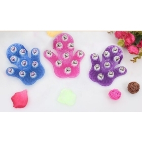 Wholesale - Free shipping, metal rolling ball beauty massager/ body care massage glove 