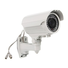 Free shipping-SYL-1105SN 1/3"  CCD Color PAL 420TVL IR 42 LED 4-9mm Lens CCTV Wired Waterproof Manual Zoom Camera (White)