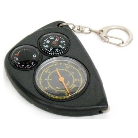 3-in-1 Professional Map Distance Measurement Compass with thermosmeter ,keychain compass 10pcs/lot 