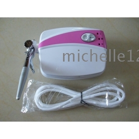 Portable Make Up Airbrush System With Pink In White Mini Air Compressor 3 Speed Air Brush #135