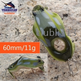 Floating hard baits with 2 hooks fishing tackle frog 60mm/11gm fishing lures tools gear HX146-T20 freeshipping wholesale price