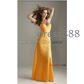 2012 Graceful strapless satin beading  dress evening dresses prom dresses ball gown wedding dress free shipping 