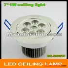 5PCS 220V 7*1W 630-660LM White/ Warm White High Power Ceiling Light Down Recessed Lamp FREE SHIPPING