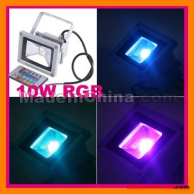 Free shipping 50pcs 85-265V 10W LED RGB Outdoor Flood Wash Light Lamp Bulb with Remote Control 120 beam  Factory sales