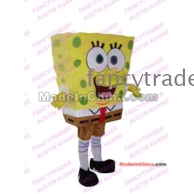 Super Cute Spongebob Mascot Costume Lovely Sponge bob Mascot Costume Fancy Dress Costume Free Shipping FT20147