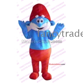 Nuovo arrivo di alta qualità di EVA materiale Puffo Il costume della mascotte del costume della mascotte di Smurfs con ventilatore e casco FT30164