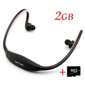 Neueste freihändige Kopfhörer-Sport-MP3-Musik-Spieler + 2GB TF-Karten-Großverkauf 20pcs / lot