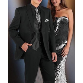 Wholesale cheap men's suits!!Free Shipping!!/Brand new Fashion black business suits,wedding suits/wedding tuxedo &Bridegroom suit/suit include Jacket+Pants+Tie+Vest / any Color Available 21004