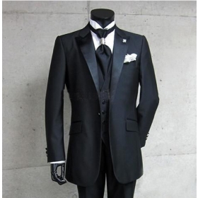 Wholesale cheap men's suits!!Free Shipping!!/Brand new Fashion black business suits,wedding suits/wedding tuxedo &Bridegroom suit/suit include Jacket+Pants+Tie+Vest / any Color Available 5107