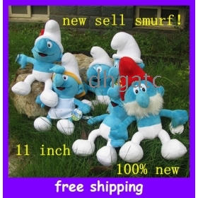 Wholesale - Christmas gifts !action figures stuffed smurffed smurf plush doll toys 11 inch 28cm free shipping 