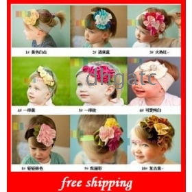 BABY Girls Bandas de cabelo Babys Flower Headbands Girl's Cotton Hairband ornamentos de cabelo Many Designs