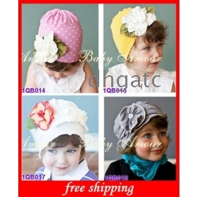 Fashion baby Beanie Hoeden Girls 'Hat Mooiste hoofdband Barrette hoofdtooi Flower Beanie Hot baby Caps gratis verzending