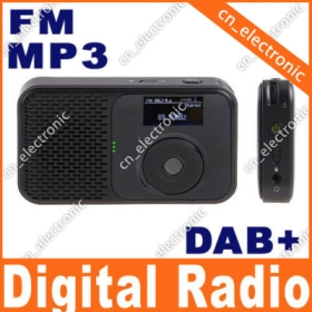 Mini bolso DAB + Digital FM Radio MP3 Recorder Relógio Digital Audio