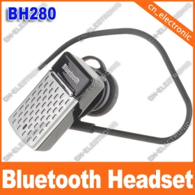 Venta al por mayor del oído - gancho Diseño Mini Mono Auriculares Bluetooth Universal W / micrófono W / Negro y Plata