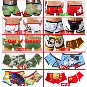 Free shipping--20pcs New Cotton Men's Underwear/ Man cartoon Briefs/ Boxershorts Underwear 