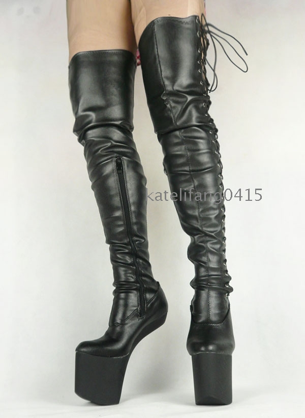 no heel high boots