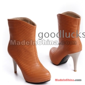 free shipping Senior lamb grain PU + stripe embroidery technology with short boots slim female boots