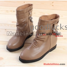 2011 new han edition of qiu dong chain rivets invisible increased with short in flat boots female boots