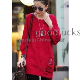 2011 spring and autumn winter coats han edition dress new details LiXiaoLi hole sweater poor beggar  sweater