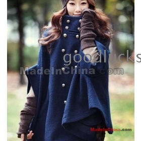 Qiu dong outfit new Korean version of new women's doubles platoon to buckle NeZi woollen cloak coat coat shawls 873