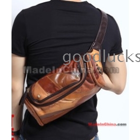 Free shipping 2011 new tide male breast pocket bag broken sheepskin bag joining together of single shoulder bag bag bag. The man inclined