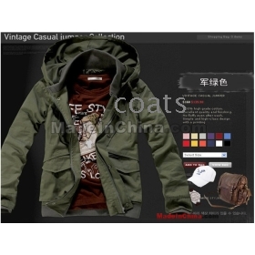 2011 autumn winter coat jackets men's new man han edition cultivate one's morality jacket size coat with cap jacket