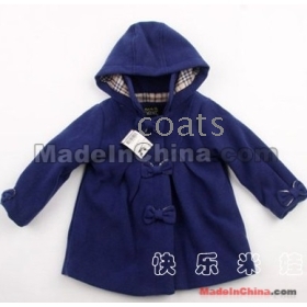 Female children's clothing han edition strip cap dust coat? Coat of qiu dong