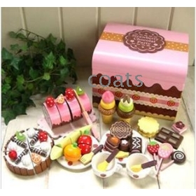 New strawberry sweet  birthday cake group wooden play children's toys