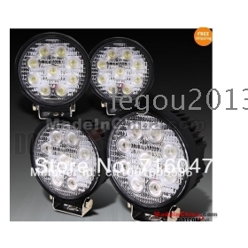 27W ROUND LED WORK SPOT PENCIL OFFROADS LAMP LIGHT TRUCK 12V 24V 4WD 4x4 6pcs/lots