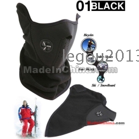 30pcs/Lot Black (Mix Color) Neoprene Snowboard Ski Half F ace Mask Neck Warmer               ff004