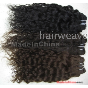 Brazilian Remy Human hair weft weave weaving French Curl #1B