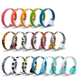 Free ship Magnet Bracelet micro usb data charger cable loop cable for      
