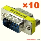 10x NEW Serial RS232 9 Pin DB9 Gender Changer Adapter M/M