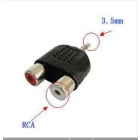 3.5mm Male to 2 * RCA Female Audio Adapter   video adapter  RCA connector  3.5mm to 2 RCA adapter