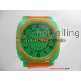 Popular orange irregular dial  Silicon watches 1 PCS + free shipping 