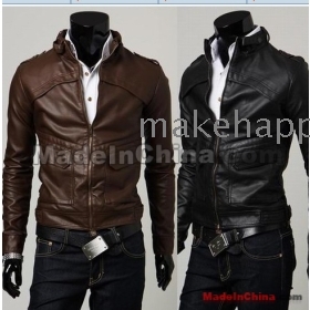 Male leather jackets 2011 new cultivate one's morality male money LiLing fur leather motorcycle leather jacket PU leather