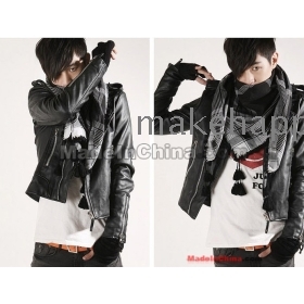 Han edition motorcycle size leather coat man man leather jacket cultivate one's morality leather#1