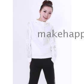 In spring and autumn female fashion half a zipper female sportswear suit female leisure suit
