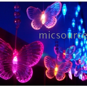 New 2m*1m Butterfly LED lantern colorful string 80LED Christmas Lights windows decorative lights 8 color Free Shipping