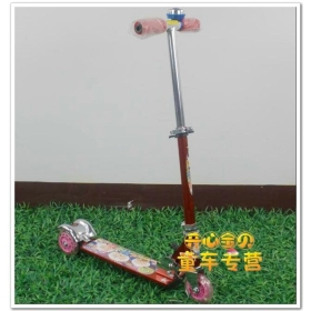 009 red best high quality hot selling children third Body Building wheel flash scooter