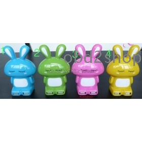 Colorful light rabbit HUB  Port USB 4 in 1 HUB Splitter Cable Adapter For PC Laptop USB Splitter usb hub