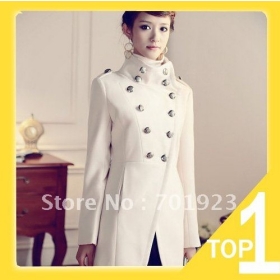 Women coat fashion overcoat/ Napoleon military uniform double breast winter coat /jacket outerwear/Military style Jacket Y0092 