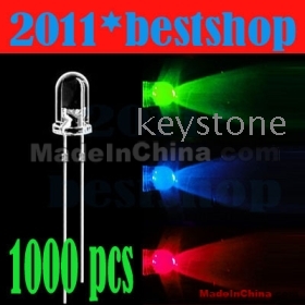 500PCS water clear 5mm FAST FLASH RGB LED