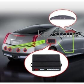 Engros - Bil LED Parkering Reverse Backup Radar System med baggrundsbelysning Display + 4 sensorer, gratis forsendelse