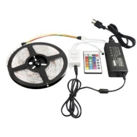 16.4 Ft LED flessibili RGB che cambia Kit striscia di LED Strip LED di alimentazione shipping + controller IR telecomandato + 5M/roll libero