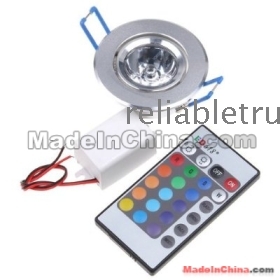 Multi Color LED Home Deco Ceiling Lamp Light Bulb 3W E27 Remote Control RGB LED Bulb Light lamp 16 Different Colors + Fading Functions - ON/OFF