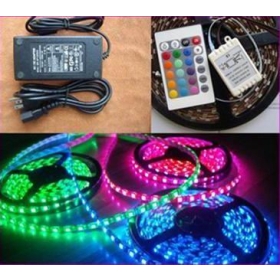 Complete set!!5Meters 5050 300 LED RGB Waterproof Strip Light Top performance Magic color+12V Power &24key IR remoted controller+free shipping