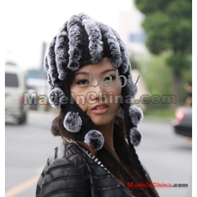 new 2012 fur rabbit hair hat cap warm winter Knit hat rex rabbit earmuffs cap hat 